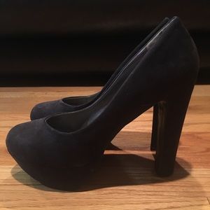 Pink & pepper- black suede heel